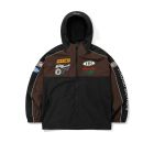 GIACCA SNOWBOARD BSRABBIT PATCHED UTILITY HOODED JACKET BLACK DARK BROWN